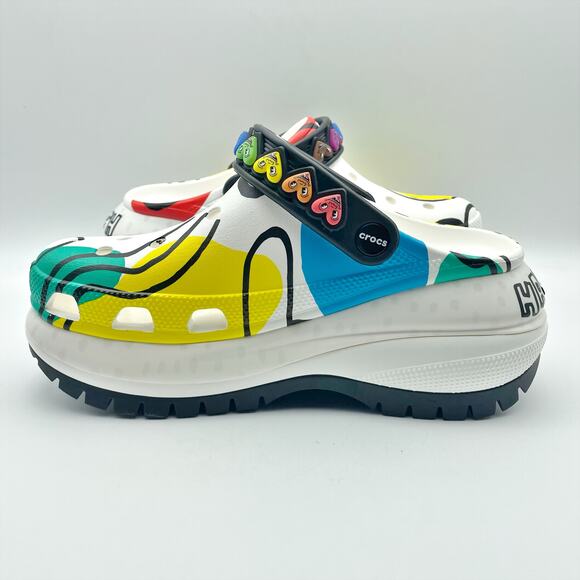 Crocs Unisex Keith Haring Mega Crush Clogs M6 W8 EU 38-39 White Black NWT - Picture 8 of 14